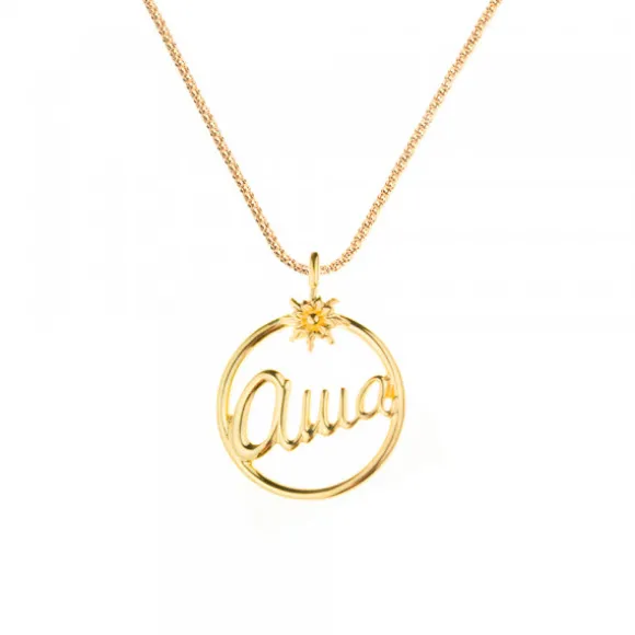 Colgante Ama Redondo Plata Dorada