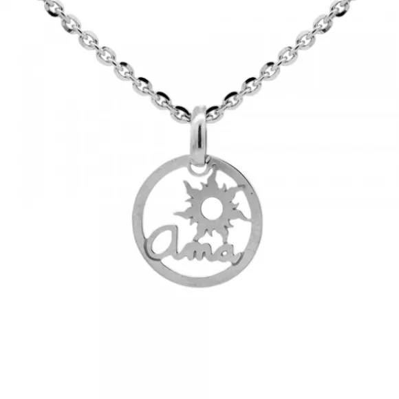 Colgante Ama y Eguzkilore Calado de Plata