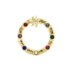 Colgante Arrue Aro Plata Dorada y Circonitas