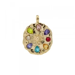 Colgante Arrue Berria Plata Dorada y Circonitas