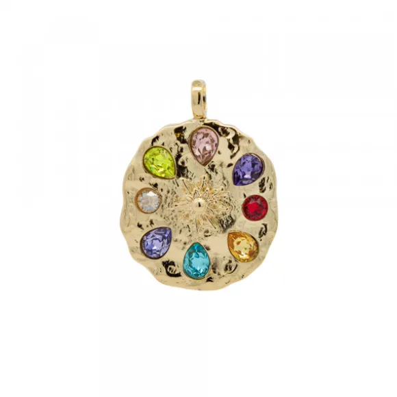 Colgante Arrue Berria Plata Dorada y Circonitas