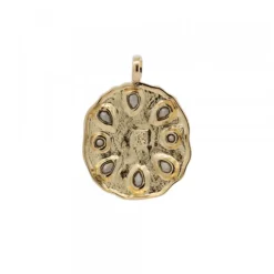 Colgante Arrue Berria Plata Dorada y Circonitas