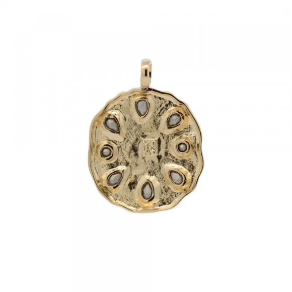 Colgante Arrue Berria Plata Dorada y Circonitas