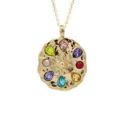 Colgante Arrue Berria Plata Dorada y Circonitas