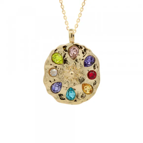 Colgante Arrue Berria Plata Dorada y Circonitas