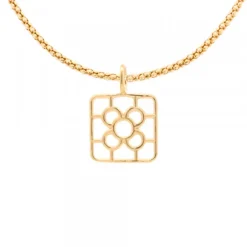 Colgante Baldosa Bilbao Plata Dorada