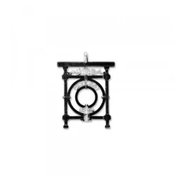 Colgante Baldosa Silueta de Plata con Lámina de Oro