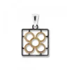 Colgante Baldosa Silueta de Plata con Lámina de Oro