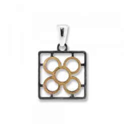 Colgante Baldosa Silueta de Plata con Lámina de Oro