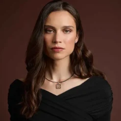 Colgante Baldosa Silueta de Plata con Lámina de Oro