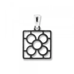 Colgante Baldosa Silueta de Plata con Lámina de Oro