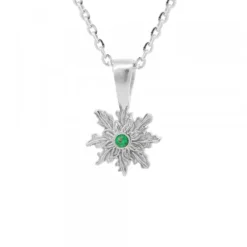 Colgante Basic Colors Plata y Circonita Verde 10mm