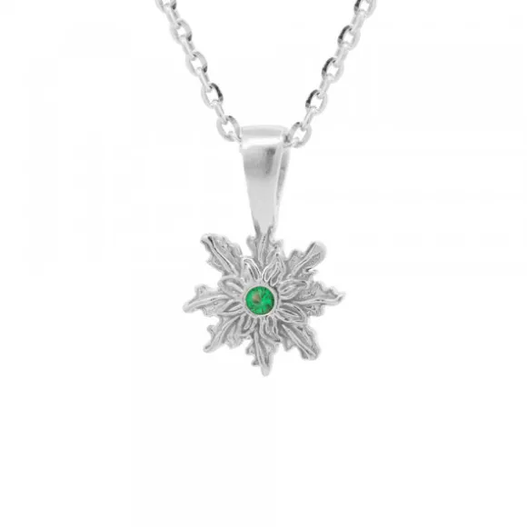 Colgante Basic Colors Plata y Circonita Verde 10mm