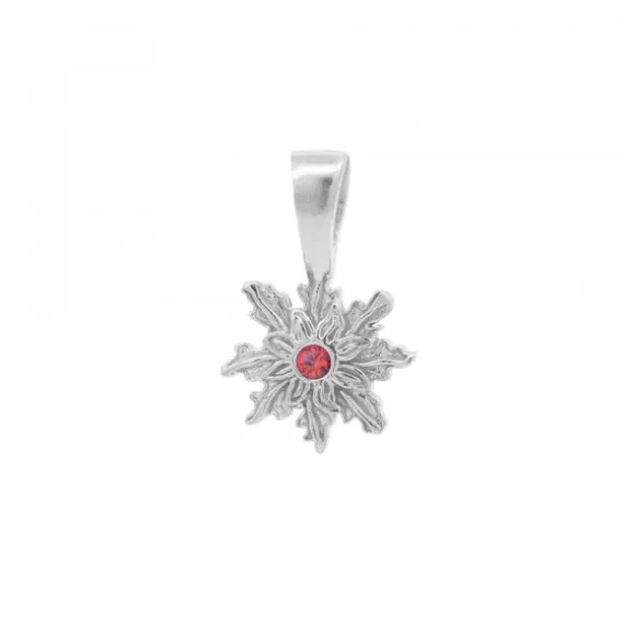 Colgante Basic Colors Plata y Circonita Roja 10mm