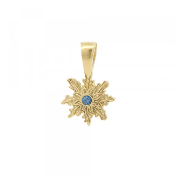 Colgante Basic Colors Plata Dorada y Circonita Azul 10mm