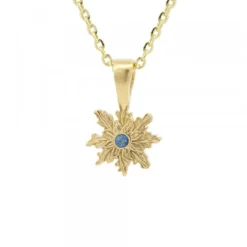 Colgante Basic Colors Plata Dorada y Circonita Azul 10mm