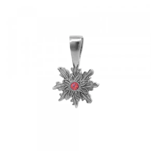 Colgante Basic Colors Rutenio y Circonita Roja 10mm