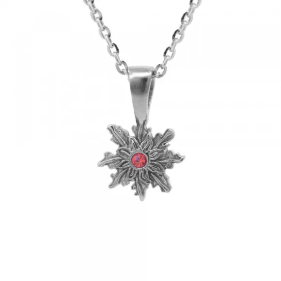 Colgante Basic Colors Rutenio y Circonita Roja 10mm