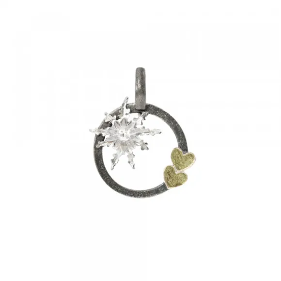 Colgante Bihotzak Plata y Lámina de Oro