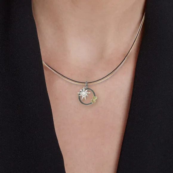 Colgante Bihotzak Plata y Lámina de Oro