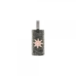 Colgante Caballero de Plata Negra y Rosa