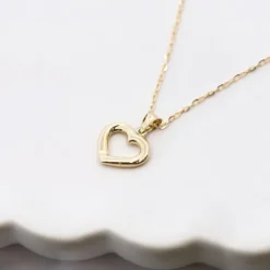 Colgante Corazón Calado de Oro