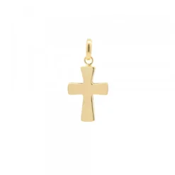 Colgante Cruz Plata Dorada 14mm