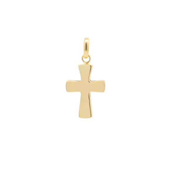 Colgante Cruz Plata Dorada 14mm