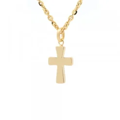 Colgante Cruz Plata Dorada 14mm