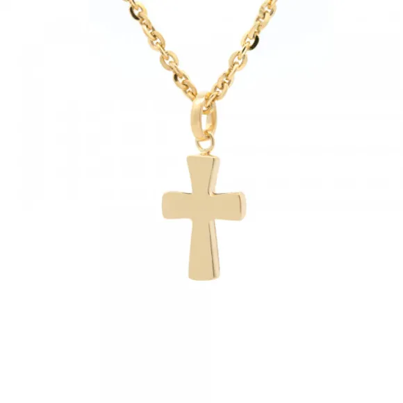 Colgante Cruz Plata Dorada 14mm