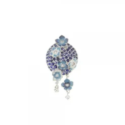 Colgante de Plata con Flores Azules