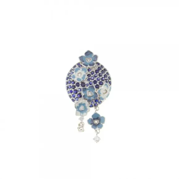 Colgante de Plata con Flores Azules
