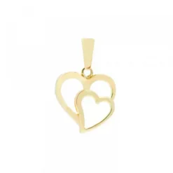 Colgante Doble Corazón Calado Oro