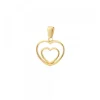 Colgante Doble Corazón Calado Oro 13mm