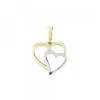Colgante Doble Corazón Oro Bicolor