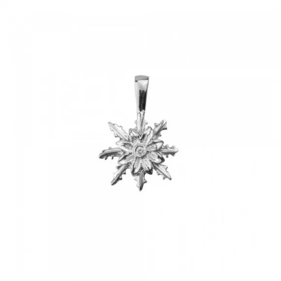 Colgante Eguzkilore Oro Blanco y Brillante 12mm