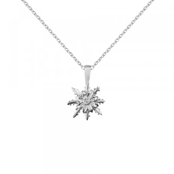 Colgante Eguzkilore Oro Blanco y Brillante 12mm