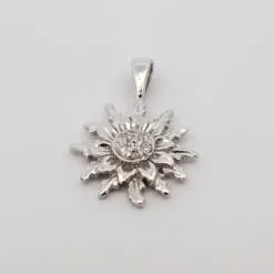 Colgante Eguzkilore Oro Blanco y Diamantes 14mm