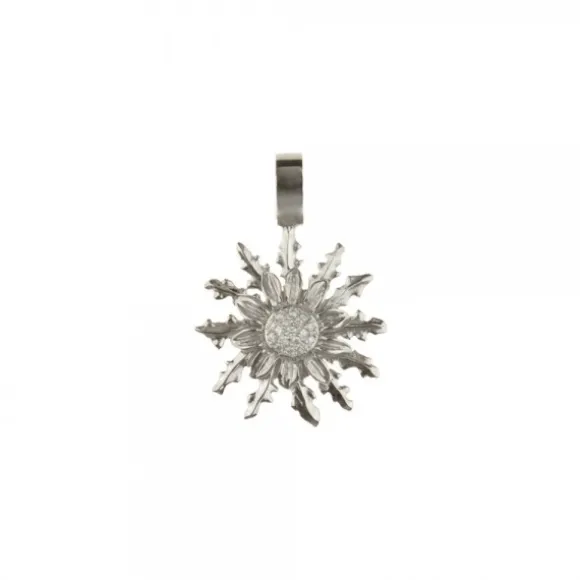 Colgante Eguzkilore Oro Blanco y Brillantes 21mm