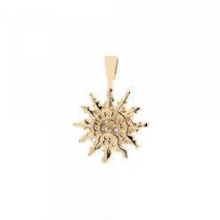 Colgante Eguzkilore Oro y Circonitas Verdes 14mm