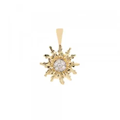 Colgante Eguzkilore Oro y Diamantes 14mm