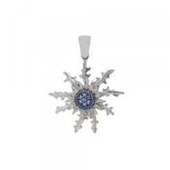 Colgante Eguzkilore Plata y Circonitas Azules 29mm