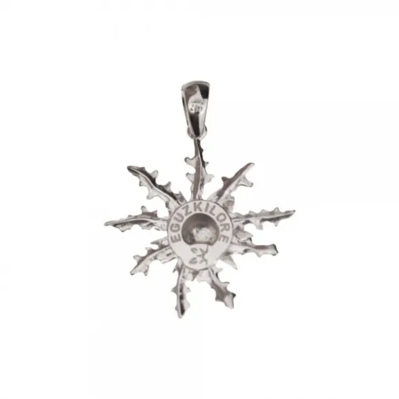 Colgante Eguzkilore Plata y Circonitas Azules 29mm