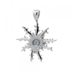 Colgante Eguzkilore Plata y Circonitas Azules 37mm