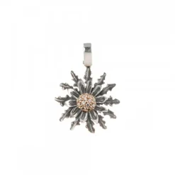 Colgante Eguzkilore Plata Negra y Circonitas Rosa 21mm