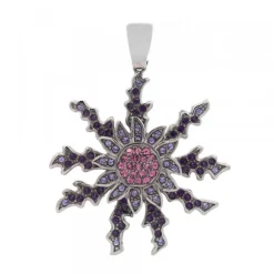 Colgante Eguzkilore Plata y Circonitas Moradas 45mm