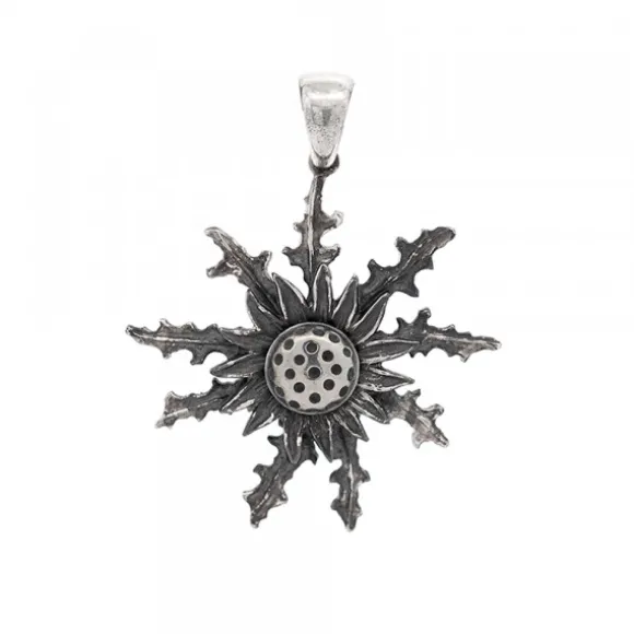 Colgante Eguzkilore Plata Envejecida 37mm