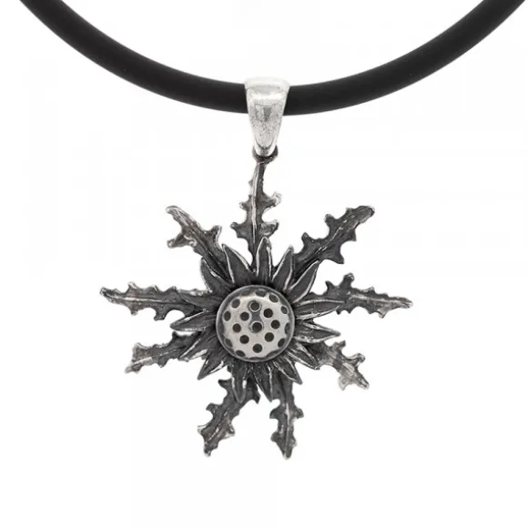 Colgante Eguzkilore Plata Envejecida 37mm