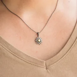 Colgante Eguzkilore Rutenio y Dorado 14mm