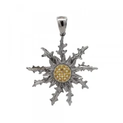 Colgante Eguzkilore Rutenio y Circonitas Amarillas 37mm